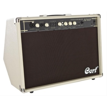 Cort AF60 Akustik Gitar ve Enstrüman Amfisi (Orta/Profesyonel Seviye) | 60 Watt Güç, Çift Kanal Girişi, Dahili Reverb/Chorus Efektleri ve Çelik Izgara