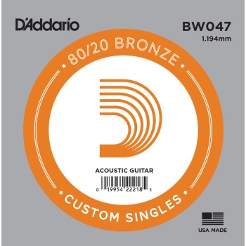 DAddario BW047 Akustik Gitar Tek Tel (E-Mi - 80/20 Bronze)