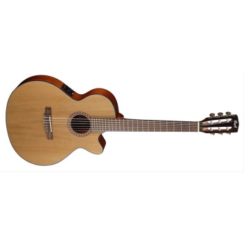Cort CEC5 Elektro Klasik Gitar - Natürel (Orta/Profesyonel Seviye) | İnce Kasa (Slim Body), Masif Sedir Kapak ve Fishman Isys Plus EQ Sistemi