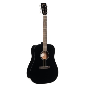 Cort EARTH60BK Akustik Gitar | Siyah - Masif Ladin Kapak