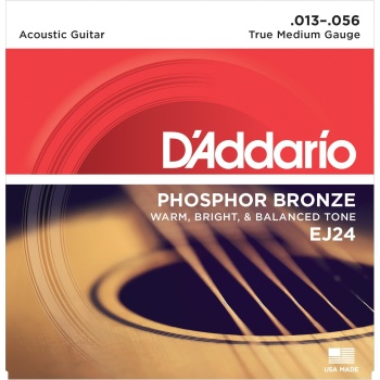 DAddario EJ24 Phosphor Bronze Serisi Akustik Gitar Tel Seti (13-56 - Phosphor Bronze)