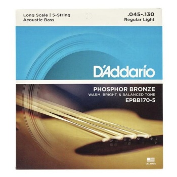 DAddario EPBB170-5 Bas Gitar Tel Seti (Long Scale - 45-130 - Phosphor Bronze)