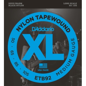 DAddario ETB92 XL Nylon Tapewound Serisi Bas Gitar Tel Seti (Medium Tension - 50-105 - Naylon)