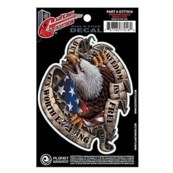 DAddario Planet Waves GT77016 Gitar Tattoo Sticker - Freedom Eagle (Aksesuar) | Enstrüman Cilasına Zarar Vermeyen Özel Yapı, Kolay Uygulanabilir Geçici Tasarım ve Şık Görünüm