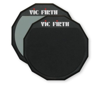 Vic Firth PAD12D 12 İnç Çift Taraflı Davul Çalışma Pedi (Profesyonel) | Bir Yüzey Yumuşak Kauçuk (Sessiz), Diğer Yüzey Sert Kauçuk (Sesli/Artiküle), Gerçekçi Sekme Hissiyatı