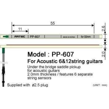 Akustik PP607 Eşikaltı Manyetik (Aksesuar - Piezo) | Akustik Gitar Uyumlu, Yüksek Hassasiyetli Kristal Yapı, Doğal Ton Koruma
