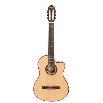 Valencia VC704CE Elektro Klasik Gitar - Masif Sedir Kapak (İleri Seviye) | Masif Sedir (Solid Cedar) Kapak, Cutaway Gövde, Profesyonel Preamp Sistemi ve Sıcak Ton Karakteri