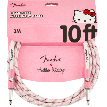 Fender x Hello Kitty 3m White Pink Woven Enstrüman Kablosu