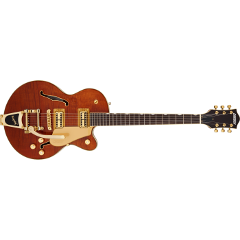 Gretsch Limited Edition Electromatic Flame Okoume Broadkaster Jr. Center Block Single Cut w/Bigsby Roundup Orange Elektro Gitar