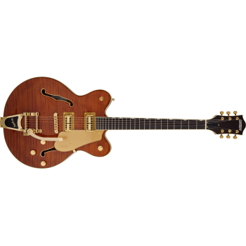 Gretsch Limited Edition Electromatic Flame Okoume Broadkaster Center Block Double Cut w/Bigsby Roundup Orange Elektro Gitar