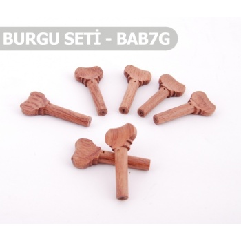 Bağlama Burgu Takımı 7li (BAB7G) | Gül Ağacı, Konik Yapı, Akort Kaçırmayan Tasarım
