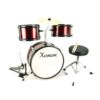 Xenon XND33WR Çocuk Bateri Seti (Kırmızı) | Parlak Kırmızı Kaplama, Ayarlanabilir Tabure, Ritim Eğitimine Başlangıç