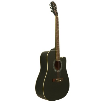 Segovia SGA41BK Akustik Gitar (Cutaway Siyah) | Erişim Kolaylığı Sağlayan Kesik Kasa, Güçlü Volüm, Sahne Estetiği