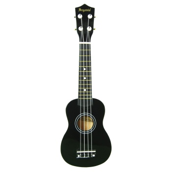 Segovia SGUK21BK Soprano Ukulele (Siyah) | Kompakt ve Hafif, Neşeli ve Parlak Ses, Taşıma Çantası Dahil