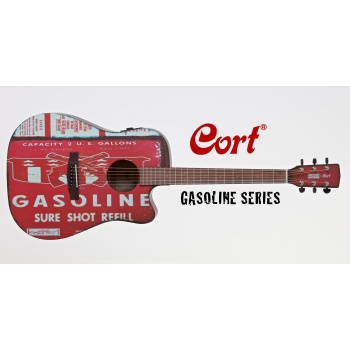 Cort GASOLINE2BKS Elektro Akustik Gitar | Siyah Satin - Özel Tasarım