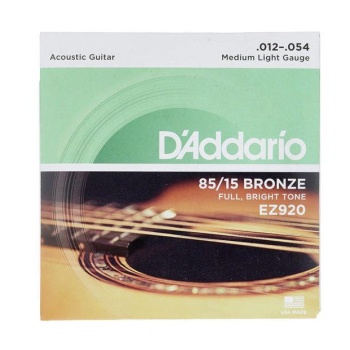 DAddario EZ920 EZ Serisi Akustik Gitar Tel Seti (Medium Light - 85/15 Bronze - 12-54)