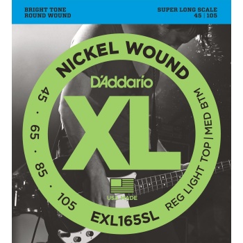 DAddario EXL165SL XL Nickel Serisi Bas Gitar Tel Seti (Regular Light - 45-105 - Super Long Scale)