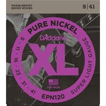 DAddario EPN120 XL Pure Nickel Serisi Elektro Gitar Tel Seti (Super Light - 9-41 - Pure Nickel)