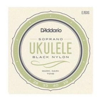 DAddario EJ53S EJ Serisi Ukulele Tel Seti (Soprano - Siyah Naylon)