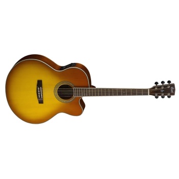 Cort CJ5X-HBS Elektro Akustik Gitar | Jumbo Cutaway - Honey Burst