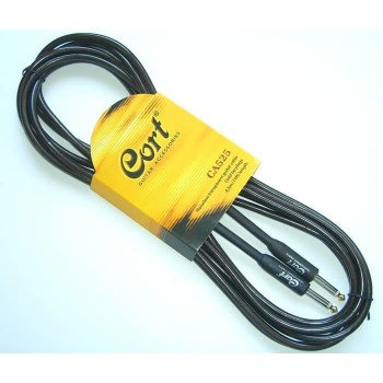 Cort CA525BK Noisless Enstrüman Kablosu | Gürültüsüz Gitar Kablosu - 5m / Siyah