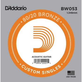DAddario BW053 Akustik Gitar Tek Tel (E-Mi - 80/20 Bronze)