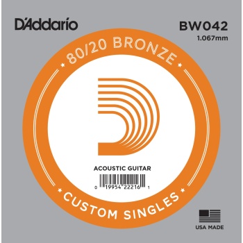 DAddario BW042 Akustik Gitar Tek Tel (A-La - 80/20 Bronze)