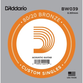 DAddario BW039 Akustik Gitar Tek Tel (A-La - 80/20 Bronze)