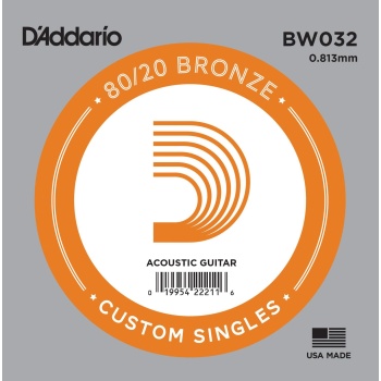 DAddario BW032 Akustik Gitar Tek Tel (D-Re - 80/20 Bronze)