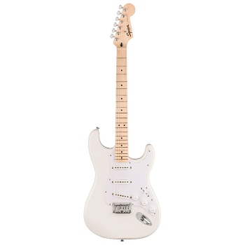 Squier 0373252580 Sonic Stratocaster Hardtail Elektro Gitar (Arctic White) | Sabit Köprü Kutup Beyazı ve Akçaağaç Klavye