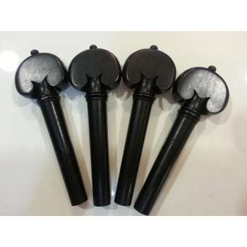 Picaldi 1331-H Kalp Model Ebony 4/4 Keman Kulak Seti | Lüks Abanoz İşçiliği ve Kalp Tasarımı ile Profesyonel Keman Estetiği