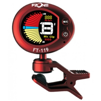 Fzone FT119 Kromatik Kırmızı Tuner | Canlı Kırmızı Tasarım Hızlı Algılama ve Her Enstrümana Uygun Kromatik Mod