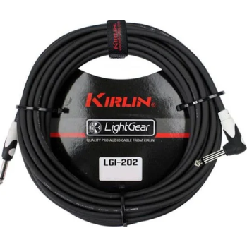 Kırlın LGI-202-3M-BK Siyah L Uçlu Kablo (3 Metre) | Mono 1/4 Giriş L Tipi Jak ile Gitar Alt Girişlerinde Maksimum Konfor
