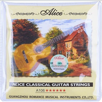 Alice AC106-H Klasik Gitar Teli (Hard Tansiyon) | Yüksek Gerilim ile Güçlü Ses Çıkışı Uzun Ömürlü Akort Kararlılığı ve Berrak Tonlar