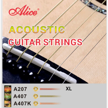 Alice A207-XL Akustik Gitar Teli (10-47 Extra Light) | Yeni Başlayanlar İçin Yumuşak Tansiyon Parmak Yormayan Yapı ve Parlak Tonlar