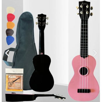 Hawiian XU21-1-PK Soprano Ukulele (Pembe) | Canlı Pembe Cila Yumuşak Naylon Teller Çocuklar ve Başlangıç İçin İdeal