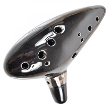 Cox OKARINA-BLACK Seramik Okarina (12 Delikli) | Zelda Efsanesi Stili Profesyonel Üflemeli Çalgı