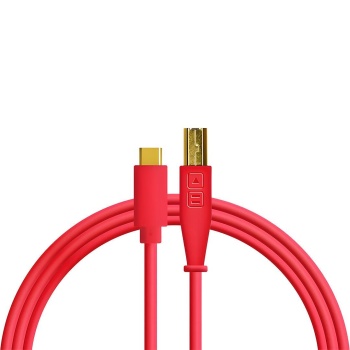 DJ TechTools 04 0016 Chroma Cables USB-C to B Dj Kablosu 1.5mt (Kırmızı) | Kontrolcüler İçin Optimize Edilmiş Hızlı Tepki