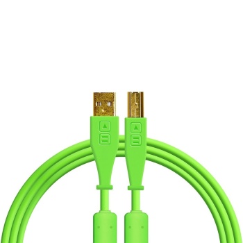 DJ TechTools 04 0022 Chroma Cables USB-A to B 1.5mt (Yeşil) | Yüksek Performanslı DJ Kablosu Oksijensiz Bakır
