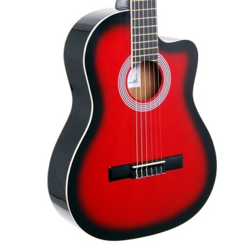 Rodriguez Rcc550rb Klasik Gitar - Kırmızı Burst (başlangıç - Parlak Seri) | Ihlamur Gövde Ve Kapak, Parlak Kırmızı Burst Bitiş, Dengeli Akustik Rezonans | Uyum: 4/4 Boy (tam Boy)