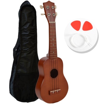 Manuel Raymond KA325BRN Soprano Ukulele Seti (Kahve) | Doğal Ahşap Görünüm Naylon Tel