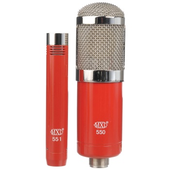 MXL Microphones 01 0040 550/551R Küçük Diyafram Condenser Vokal/Enstrüman Mikrofonu Seti | Vokal ve Enstrüman İçin Kırmızı Gövdeli Stüdyo Paketi