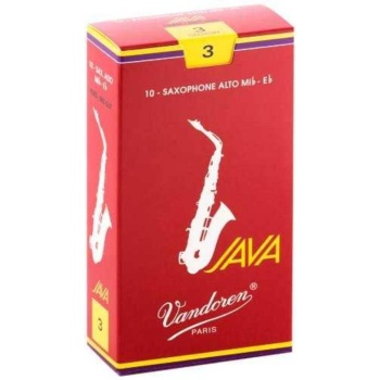 Vandoren SR263R Java Red Cut Alto Saksafon Kamışı No: 3.0 (Profesyonel/Caz) - 10lu Kutu | Caz Soloları İçin Parlak, Atak ve Güçlü Tonlar