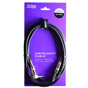 On Stage IC-10R Enstrüman Kablosu (3 Metre) | Köşeli Jaklı Pedalboard İçin Uygun