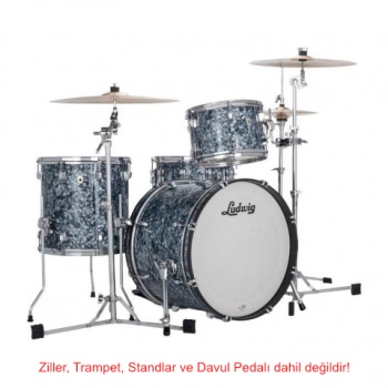Ludwig LN34023TXA7 Neusonic Downbeat Shell Set (Blue Pearl) | Amerikan Yapımı Akçaağaç/Kiraz Gövde