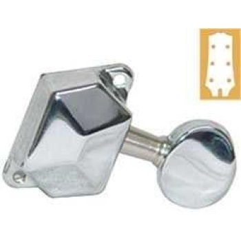 Valencia AMH3003CR Akustik Gitar Burgusu (Krom) | Yarım Kapalı - 3+3 - Vintage