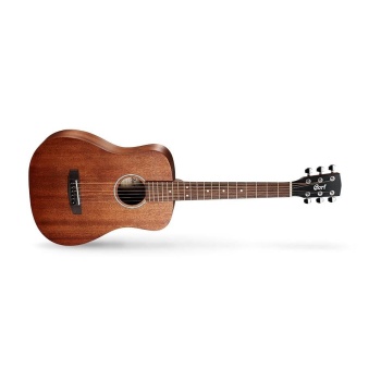 Cort Ad Mını M Op 3/4 Ölçek Akustik Gitar - Gig Bag Dahil (başlangıç/orta Seviye) | Tüm Gövde Maun Ahşap, Kompakt 3/4 Boyut Ve Open Pore Mat Kaplama