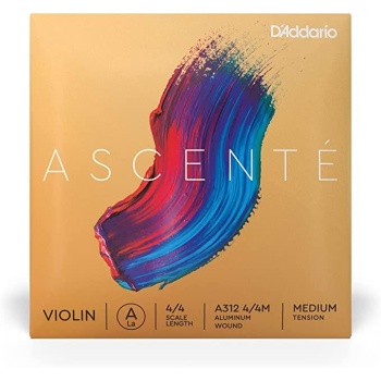 DAddario A312 4/4M Ascente Keman Tek Tel (4/4 Ölçek - Medium Tension - A-La)