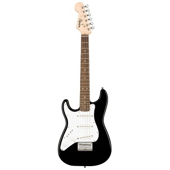 Squier 0370123506 Mini Stratocaster Solak Elektro Gitar (Siyah) | Solak Çalım İçin Kompakt Gövde ve Standart Strat Sesi