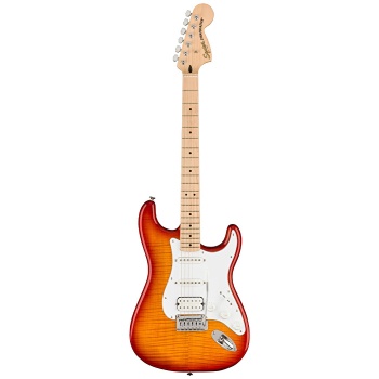 Squier 0378152547 Affinity Stratocaster FMT HSS Gitar (Sienna Sunburst) | Alevli Akçaağaç Kaplama Sienna Sunburst ve Modern Özellikler